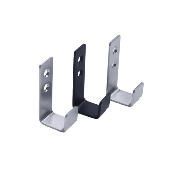 Heavy Duty J-Shaped Garage Hooks - 2 Pcs Wall Mounted Metal Storage Hooks (Black)