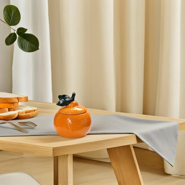 Orange Ceramic Teapot with Lid 200ml Decorative and Multifunctional Storage Jar