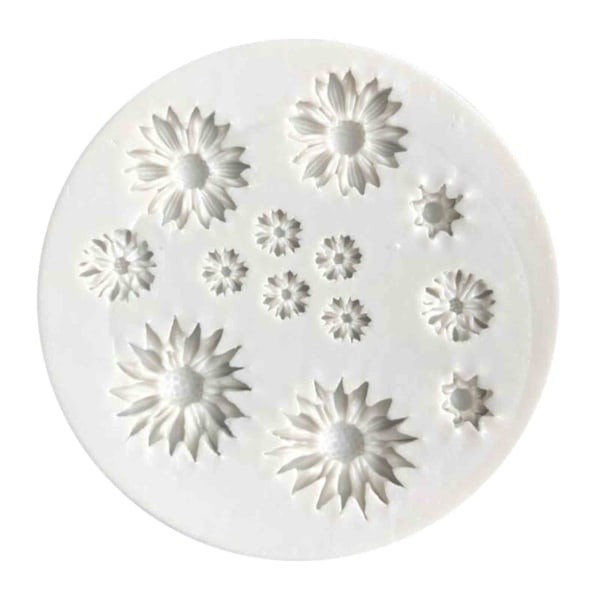 Sockerchoklad Små Färska Daisy Solroskaka Silikonformar DIY Material Aromaterapi Gips