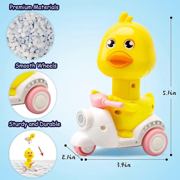 Babybilleksaksset med pull back-funktion, ankdesign, friktionsdriven, present till småbarn, 2-pack