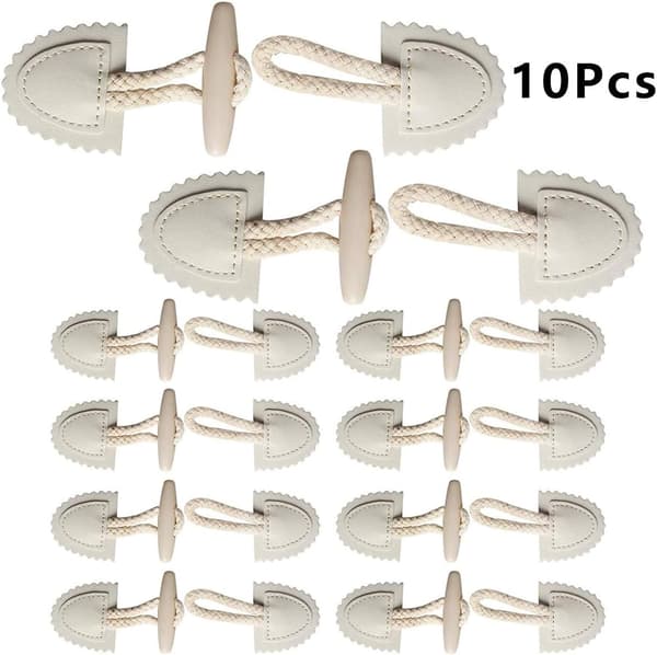 Erstatningsknapper for jakker, hornknapper, 10 par syknapper