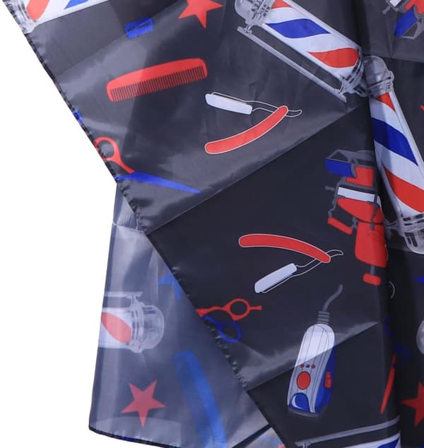 Svart hårklippekappe i polyester med spennelukking bak for salong