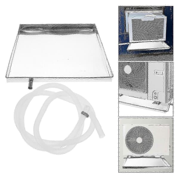 Drip tray with outlet pipe for AC external unit condensate drain