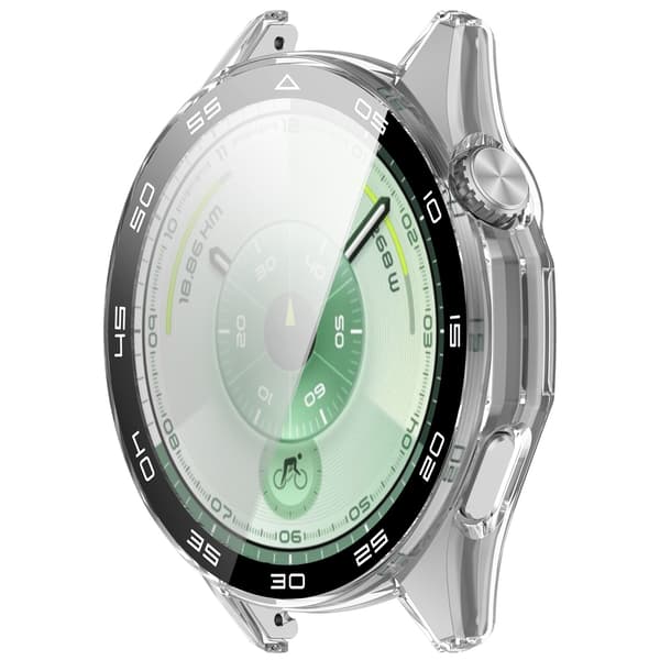 Clear Protective Case with Scale Compatible with Huawei Watch GT6 46mm - PC + Tempered Glass