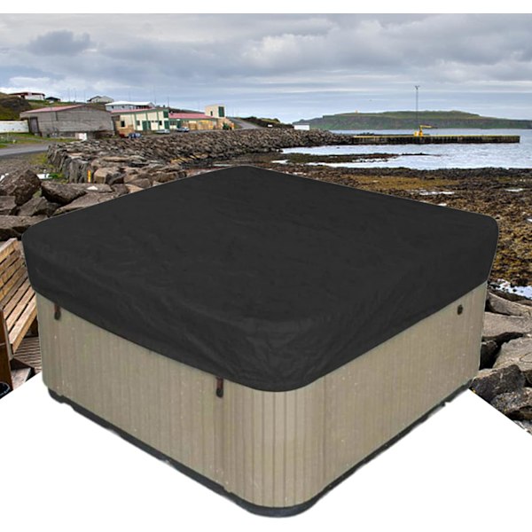 Kvadratisk Hot Tub Dæksel, Heavy Duty Vandtæt Oxford Klud Hot Tub SPA Dæksel, Støv- og UV-resistent, 85,8 x 85,8 x 11,81 Tommer