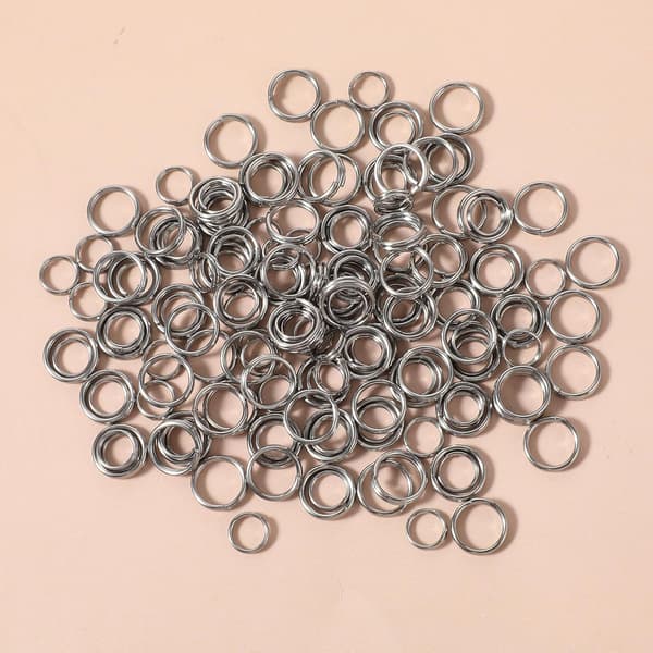 200 stk. dobbeltåbne ringe i rustfrit stål 6 mm 8 mm til