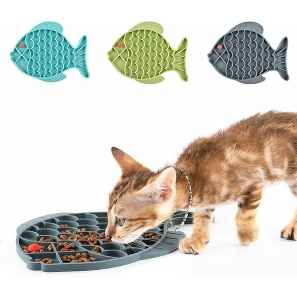 Langsom foderskål, Triomphe silikoneskål til hunde og katte Anti Glutton Bowl Hundefoder