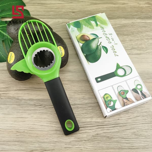 Avocado Slicer 3-i-1 - Udkerner Savtakket Kniv Rustfrit Stål Køkkenredskab