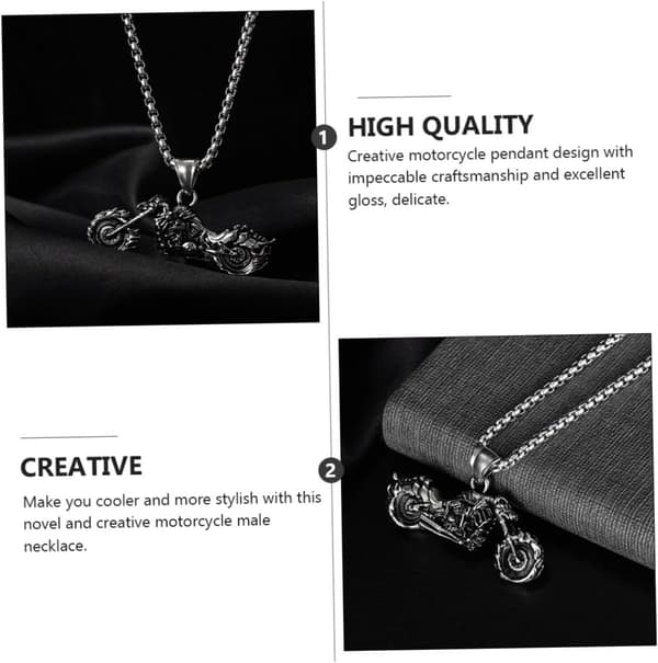 Motorcycle Necklace for Men, Creative Stainless Steel Neck Chain
