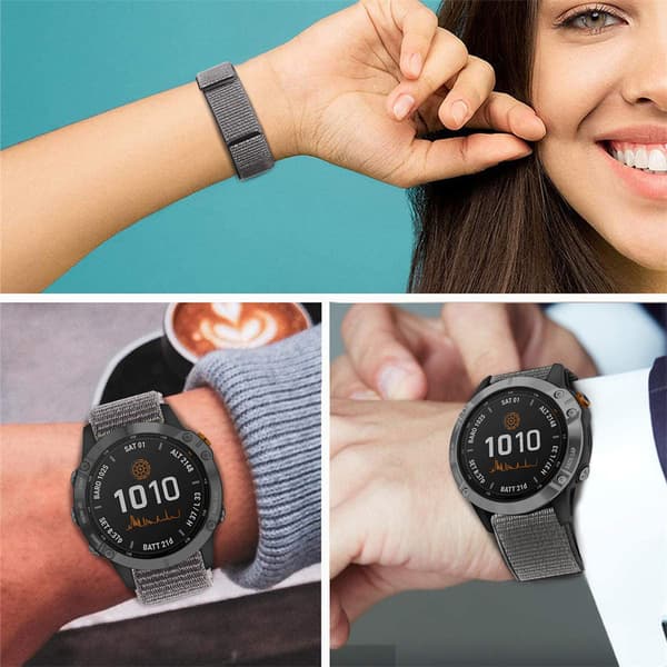 Urrem Garmin Fenix 7X/6X/5X/3/D2 Bravo/Descent MK1 Grå Grå Grey