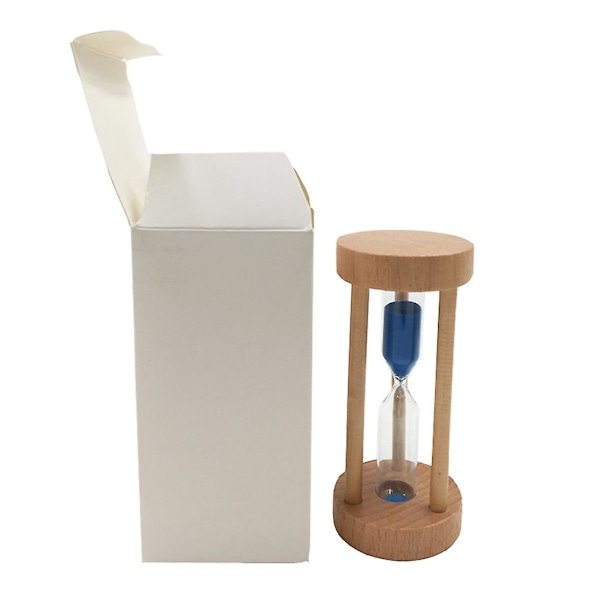 3 Minuters Trä Sandtimer Timglas Blå Sand Timer Klocka Bord Skrivbords Dekoration Blå Blue