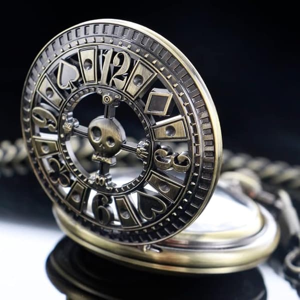 Vintage Unik Ihålig Mekanisk Steampunk Taskukello Ketjulla