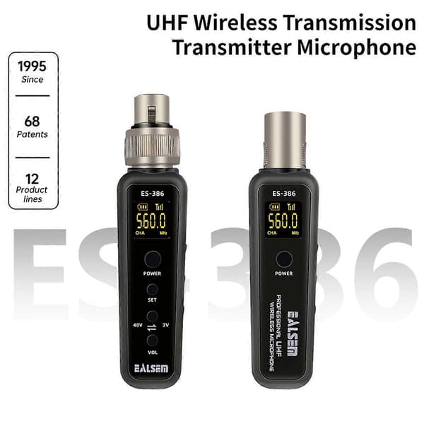 EALSEM UHF Trådløs Mikrofon Konverter XLR Sender Mottaker Mikrofon Trådløst System for Dyn