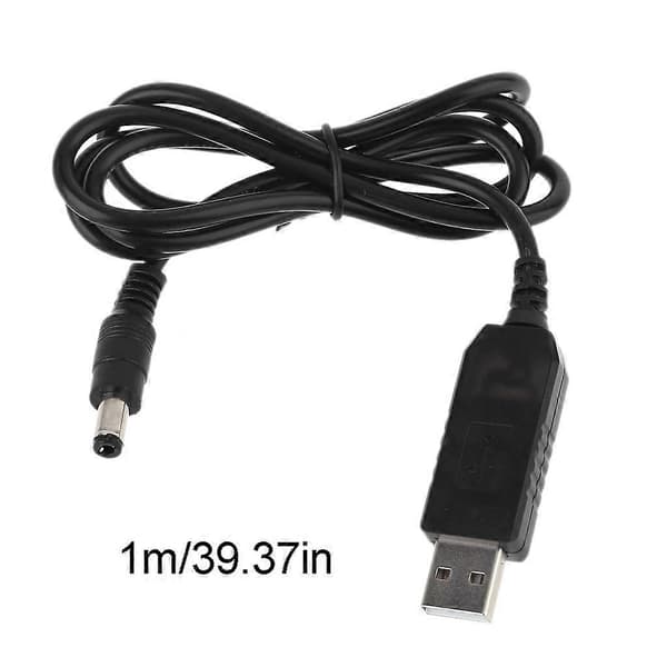 USB til DC 12V 1.5A Justerbar Spenning 5.5x2.1mm Strømledning for WiFi-Router