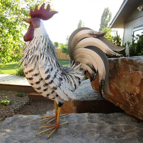 Metal Rooster Decorations Garden Decorations Yard Decorations 2 Pcs 2Pcs