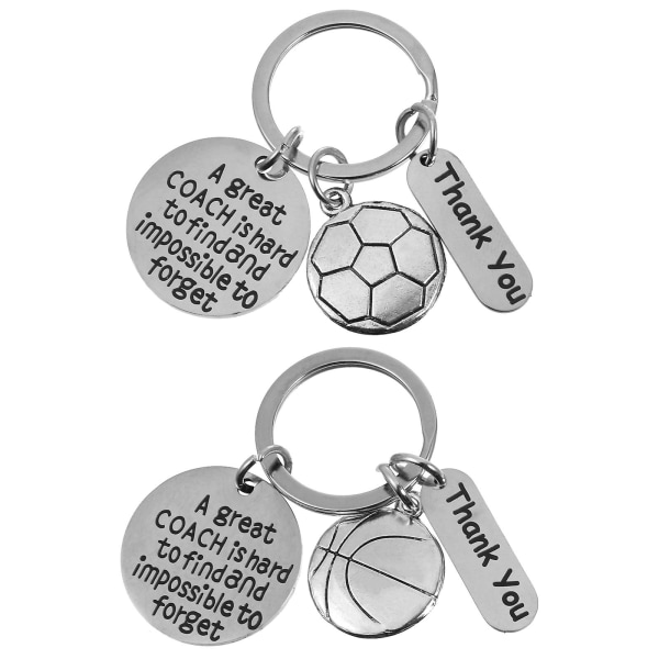 2 st Snygg examen Basket Fotboll Nyckelring Present Nyckelring Bag PendantSilver7X2,6CM Silver 7X2.6CM