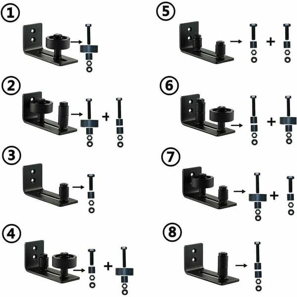 2 Deler Multifunksjonell Skyvedørsguide Justerbar Rullguide for Skyvedører
