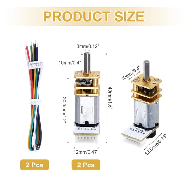 100RPM Mikroväxelmotor med Encoder N20 DC6V Växellåda 2st item_package_quantity