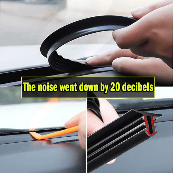 1,6M Black Car Door Rubber Windshield Strip for Car Dashboard Windshield Edges Dustproof Anti-Noise Sealing Strips Trim