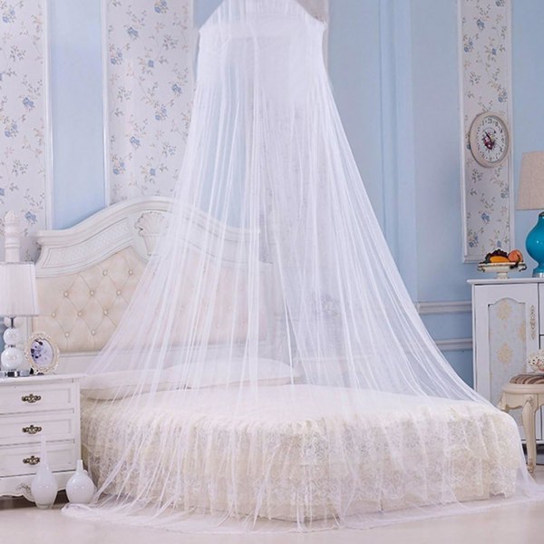 1 ST myggnät, insektsskydd Sängkapell Elegant spetshängande gardin, perfekt för hemresor (vit)