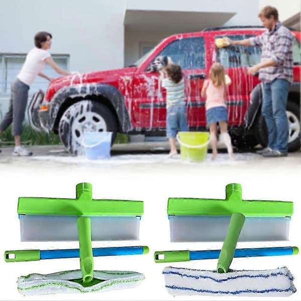 Recyclable Silicone Window Squeegee Kit Reusable Glass Cleaning Tools with Silicone Scraper Microfiber Scrubber for Car Glass Edition 0820