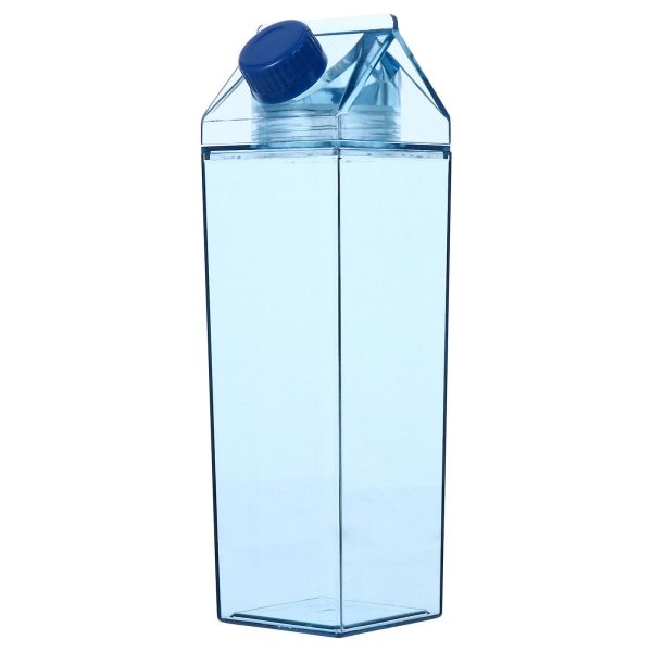 1 stk Drikkflaske Tom 500ml Opbevaringsflaske Transparent Plastik Mælkeflaske Blå 20,5X6X6CM Blue 20.5X6X6CM