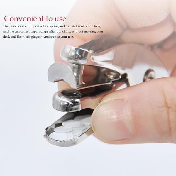 1/4\" (6mm) and 1/8\" (3mm) Small Single Hole Punch with 8 Sheet Capacity, Portable Handheld Hole Punch & Ticket Punch (2-pack)