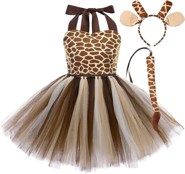 Girafkostume til børn, prinsessekjole med tutu