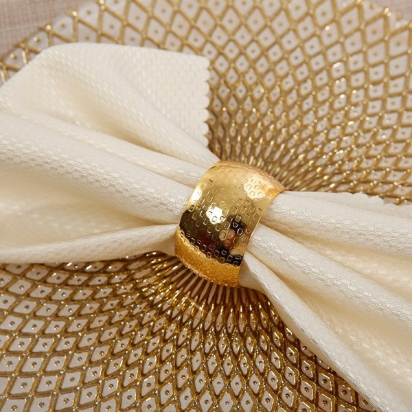 6 stykker metal servietring, servietspænde stofring, enkel moderne rund form, brugt til bryllup, Thanksgiving, jul, middag