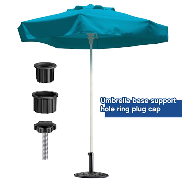 Parasolbase Stativ Hulring Prop Cover og Hætte Parasolbase Udskiftningsdel med Tråd Udskiftningshåndtag Knappen Trådet (6 stk)