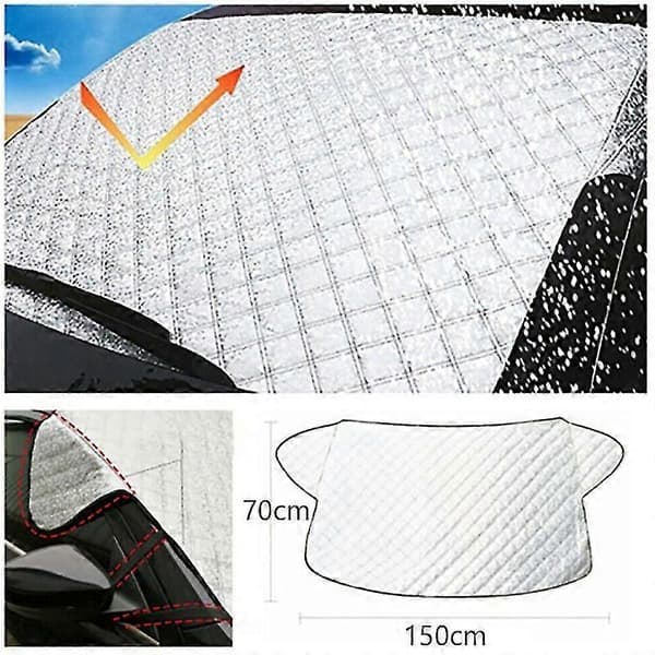 Car Windshield Cover Winter Ice Frost Sun Shade White One Size