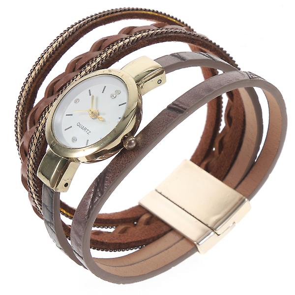 Leatherman Armband Metal Watch Watch Urbyte Armband Armbandsur Stylich Armband Watch Coffee 19.5X2.7CM