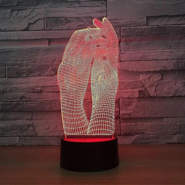 Children's Night Light - 3D Love Both Hands LED Night Light with USB Touch Base, Table Lamp Decoration