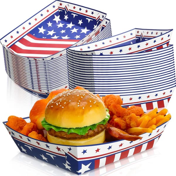 36 stk. amerikansk flagg papirfest hvit for