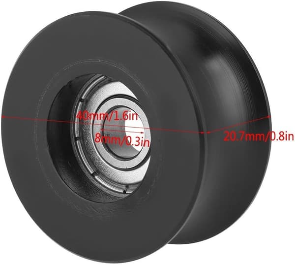 4 stk 0840UU U-type rullestyreskive, U-type, 8x40x20,7 mm rille