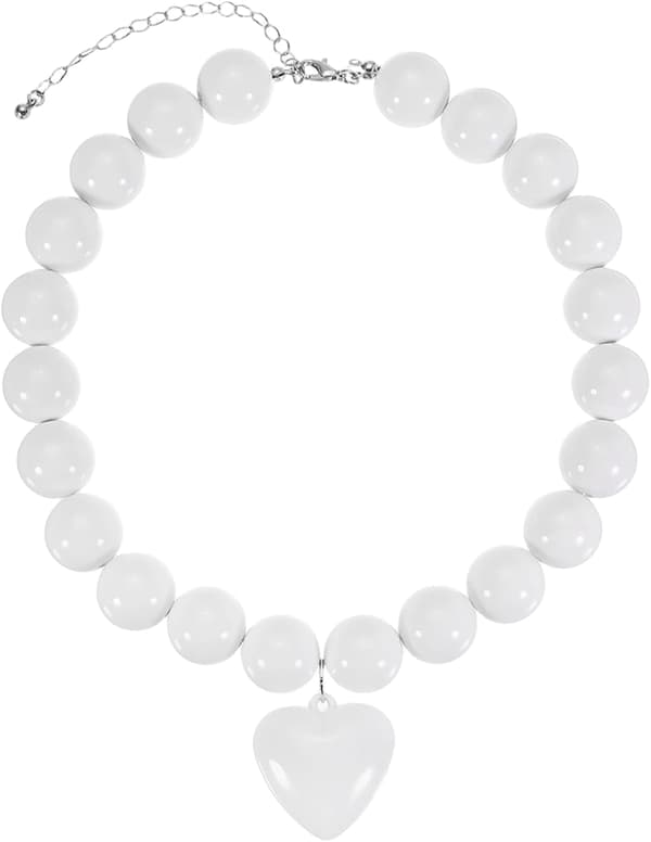 Chunky perlehalskæde hvid White