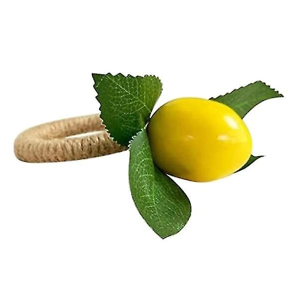12 st Simulerings Citronväxt Servettringar Fruktmålspänne Hotellmodell Rum Servettring