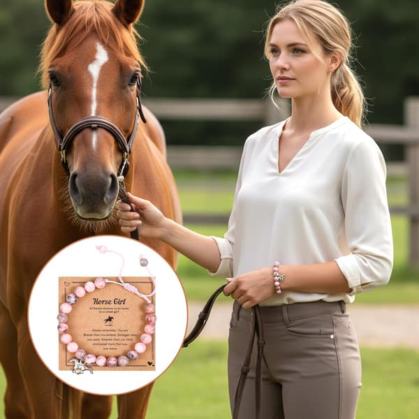 Hästberlockarmband, pärlarmband som present till
