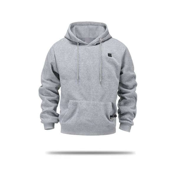 Oppvarmet hettegenser for unisex, oppvarmet genser for menn og kvinner grå-FF- grå S grey S