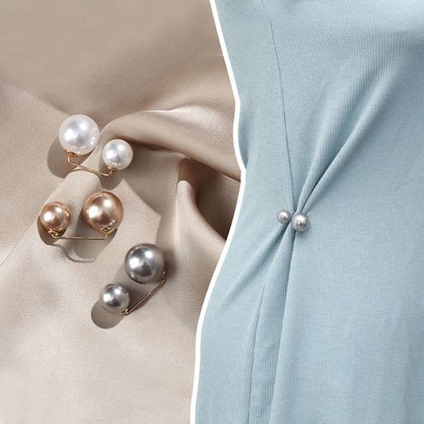 6 stk. Kunstige Perle Brosche Trøje Sjal Klips Kvinder Brosche Pins Sjal Broscher Smykker
