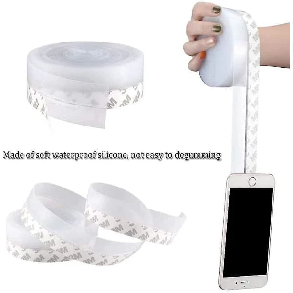 Door Bottom Sealing Strip, Transparent Silicone, Waterproof Windproof and Dustproof for Doors, 3M