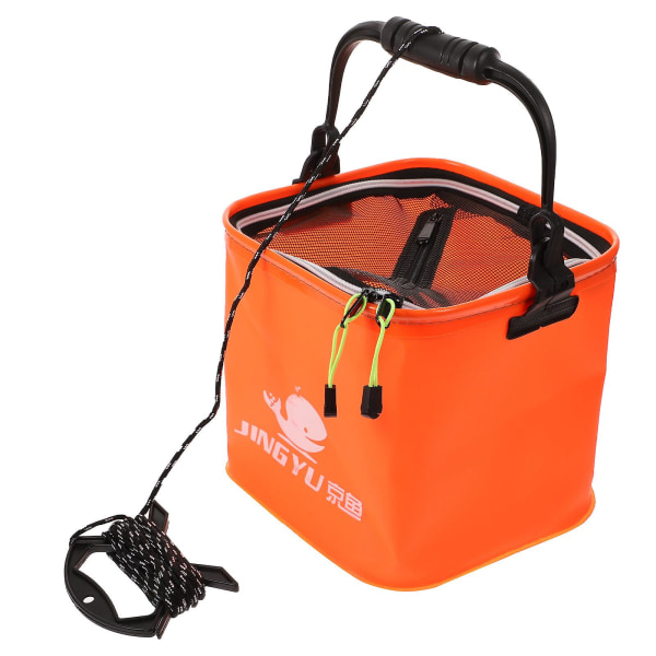 Hopfällbar Vattenbehållare Hopfällbar Sandskopa Vikbar Bassänghink Fiskhink Campingvatten C Orange 24X24CM