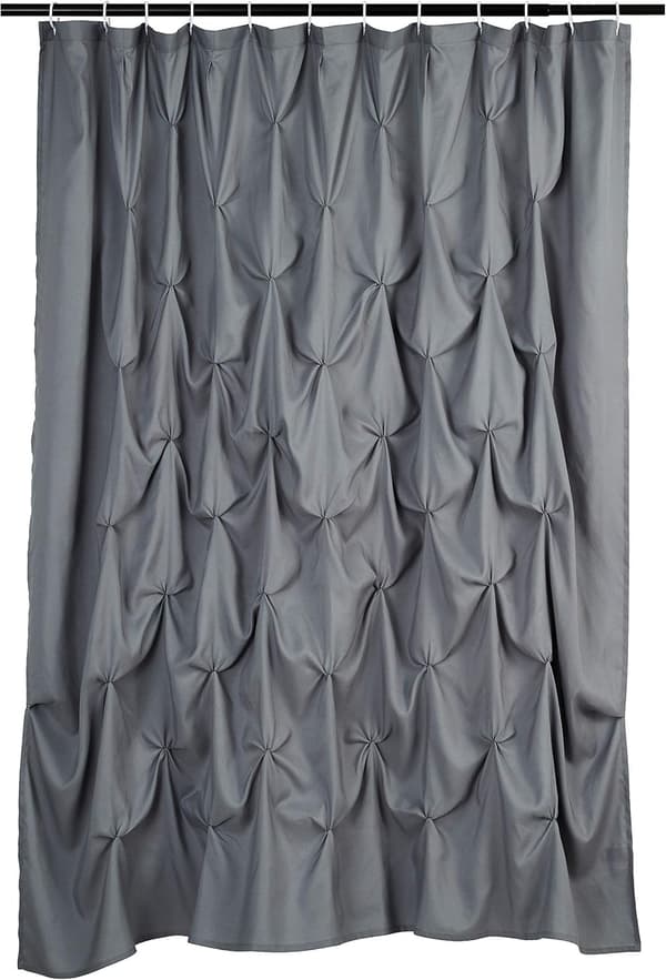 Gråt vaffelmønstret badeforhæng, 183x183 cm, polyester