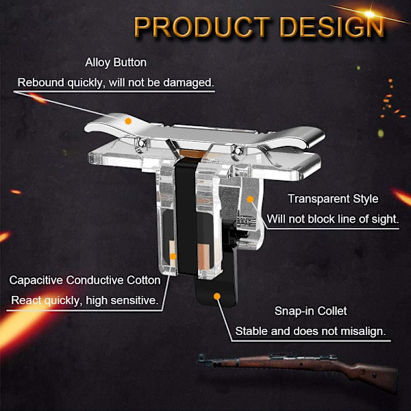 PUBG Mobile Controller Smartphone Triggere L1R1 Skyd og sigt Ph