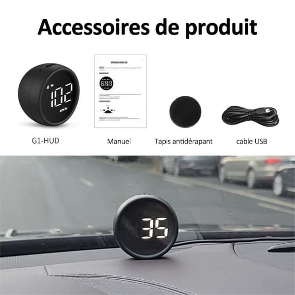 2 pcs Universal Car HUD Heads Up Display GPS Speedometer with Spe