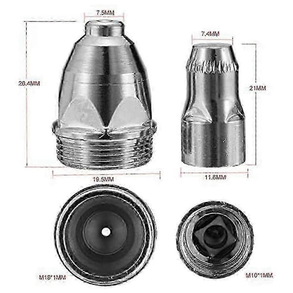 P80 Plasma Electrode Tip Nozzle 1.5 100amp Plasma Cutter Consumables Accessories 35pcs