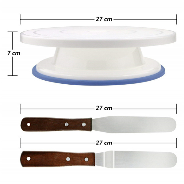Round Cake Rotating Round Tray Turntable Turntable Turntable Set 6 Pcs Cake Decorating Cake Baking Tools Cake Spatula