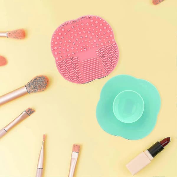 Silikone rensebørste Makeup børste rensepude Lille gummipude 2 stk.