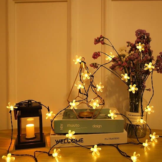 Solar Powered String Lights - LED Cherry Blossom String Lights - Outdoor Flower String Lights - 12 Meters - 100 LED Lights - Waterproof - 8 Modes