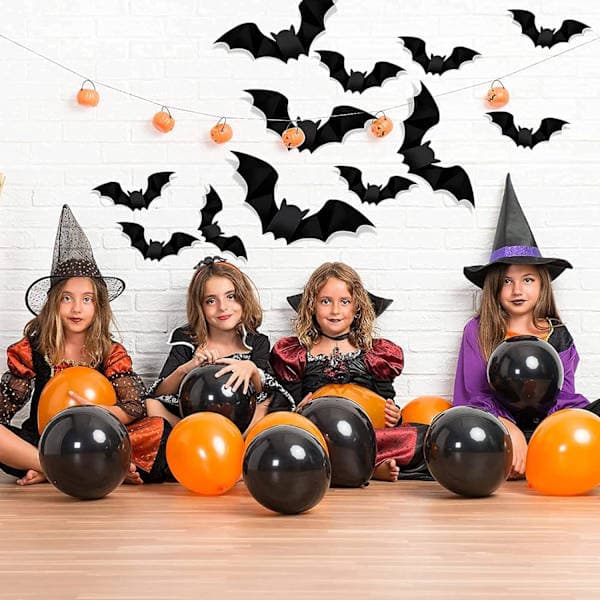 96 pcs 3D Bat Halloween Decorations, and Halloween Alphabet P,ZQKLA